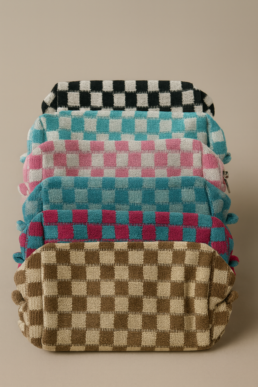 Checkered Makeup Bag